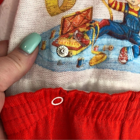 Vintage Carter’s pajama set footed red 2 piece little girl size 1 year - Picture 6 of 9
